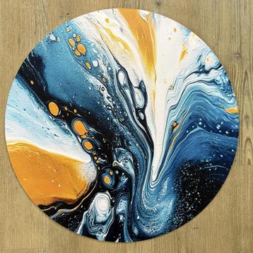 Forex muurcirkel abstract blauw goud 50x50 cm beschikbaar voor biedingen