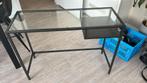 side table met glazen plaat en lade, Huis en Inrichting, Bureaus, Ophalen, Gebruikt, Bureau