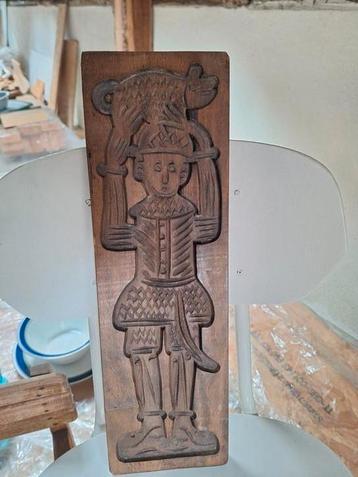 Oude grote speculaasplank  - Man met dier beschikbaar voor biedingen