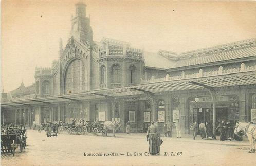(379-099-025) Boulogne sur Mer La Gare Centrale, Verzamelen, Ansichtkaarten | Buitenland, Frankrijk, Voor 1920, Verzenden
