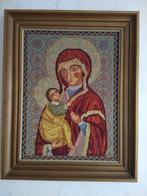 Icoon Maria met Kind - Handgemaakt Borduurwerk, Antiek en Kunst, Ophalen of Verzenden