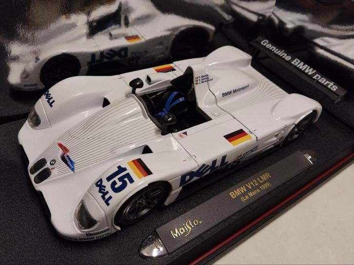 BMW V12 LMR Le Mans 1999 wit Maisto metal 1:18 KRD, Hobby en Vrije tijd, Modelauto's | 1:18, Zo goed als nieuw, Auto, Maisto, Ophalen of Verzenden