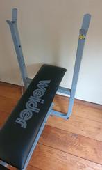 Fitnessbank benchpress inclusief halterstang + gewichten., Sport en Fitness, Ophalen, Zo goed als nieuw, Krachtstation