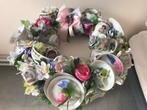 Vintage Theekopjes Krans - 60cm, Huis en Inrichting, Woonaccessoires | Kransen, Ophalen, Zo goed als nieuw
