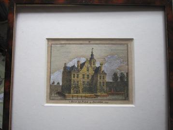 Mooie Kleurengravure Huis te Park, Bij Arnhem  beschikbaar voor biedingen