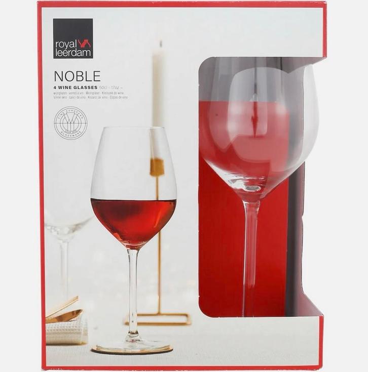Royal Leerdam Noble Rode Wijnglazen - Nieuw!, Huis en Inrichting, Keuken | Servies, Nieuw, Glas of Glazen, Effen, Glas, Ophalen
