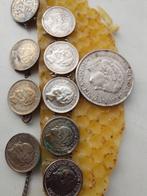 Zilveren dubbeltjes Wilhelmina én gulden van haar kleine mei, Ophalen of Verzenden, Overige landen, 10 cent, Zilver