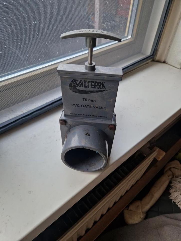PVC Schuifafsluiter 75mm -  Gebruikt, Doe-het-zelf en Verbouw, Buizen en Afvoer, Ophalen of Verzenden