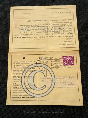 Briefkaart uit 1933 beschikbaar voor biedingen