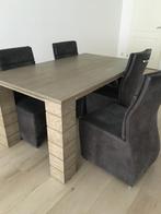 Complete eethoek met 4 stoelen, Huis en Inrichting, Tafels | Eettafels, 100 tot 150 cm, Eikenhout, Ophalen of Verzenden, Zo goed als nieuw