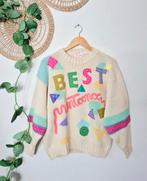 Vintage jaren 80 trui met applicaties M, Vintage, Ophalen of Verzenden, Zo goed als nieuw, Maat 38/40 (M)