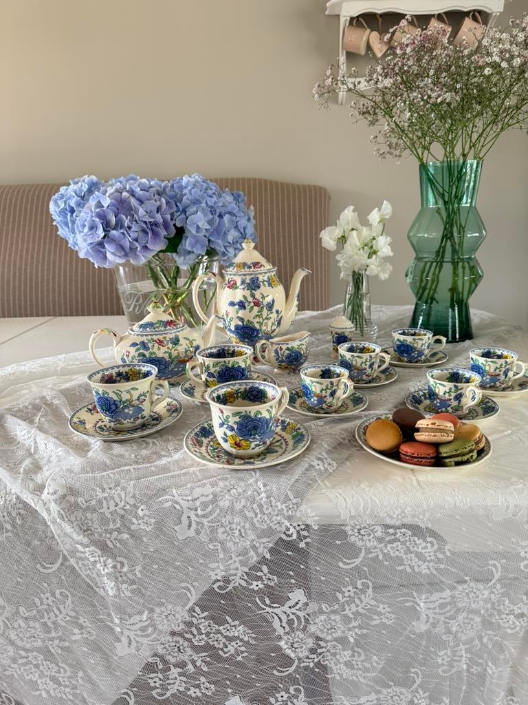 Masons Regency 1900 koffie thee servies 9 pers zeer oud, Ophalen