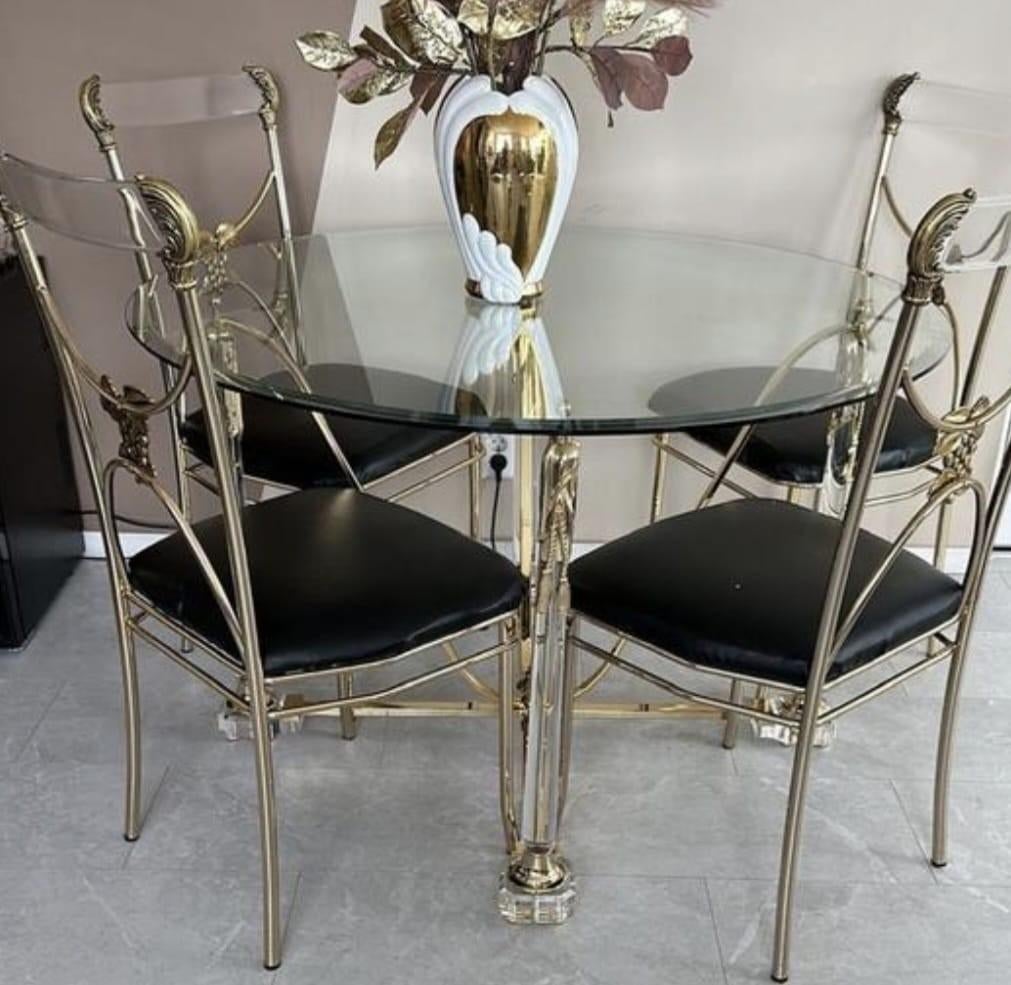 4 chiavari Italiaanse stoelen messing bladgoud, Ophalen