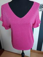 Roze glitter top met korte mouwen, Maat 42/44 (L), Ophalen of Verzenden, Korte mouw, Roze
