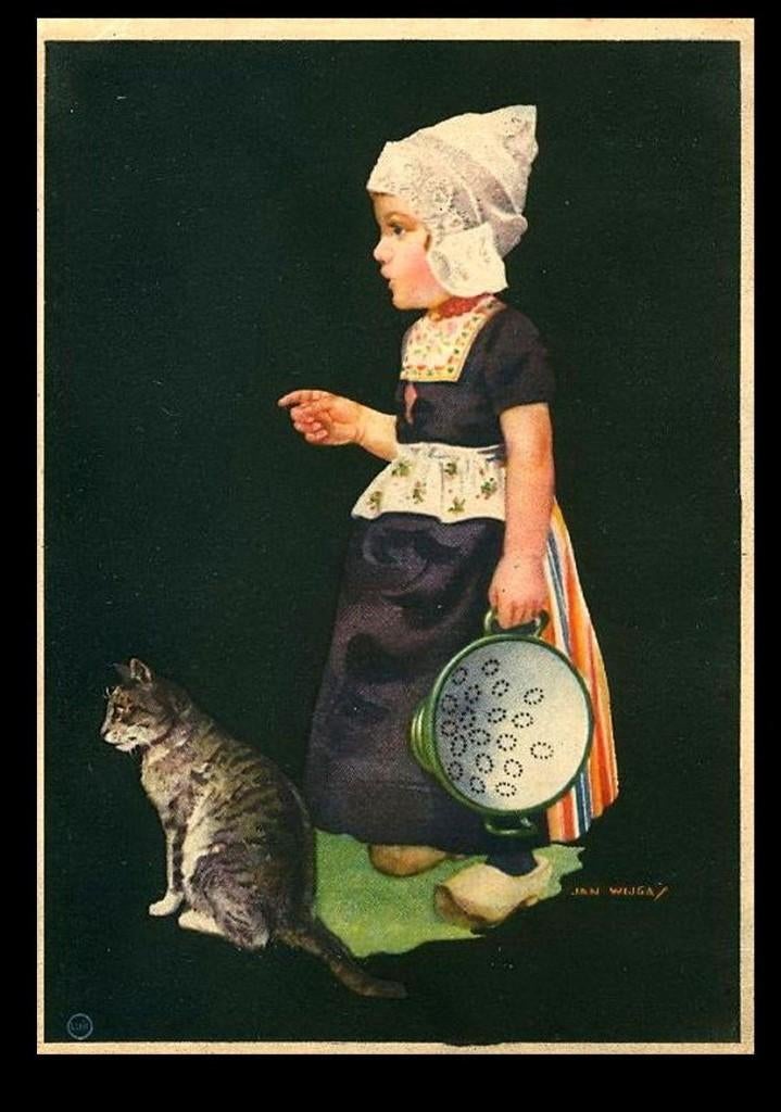 Jan Wijga Klederdracht  (1), Verzamelen, Verzenden, 1940 tot 1960, Gelopen, Klederdracht