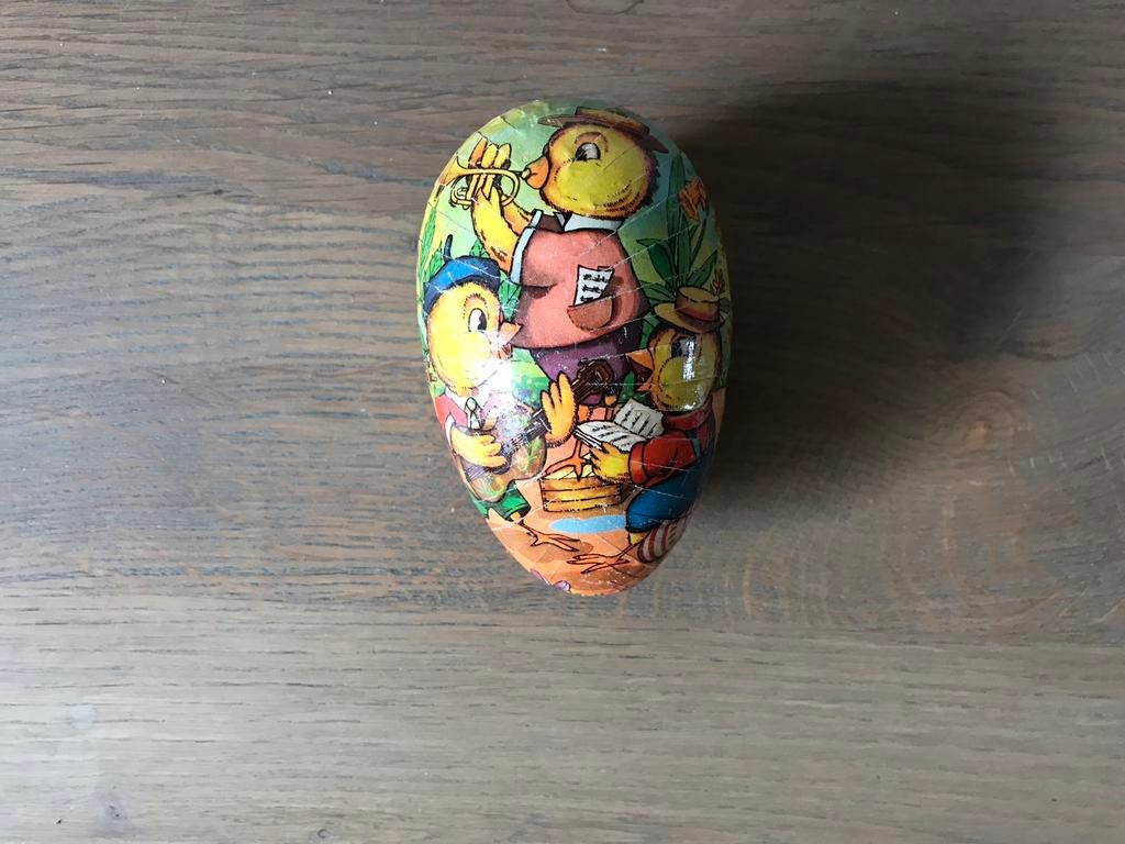 Vintage kartonnen paasei , 1960 candycontainer DDR, Ophalen of Verzenden