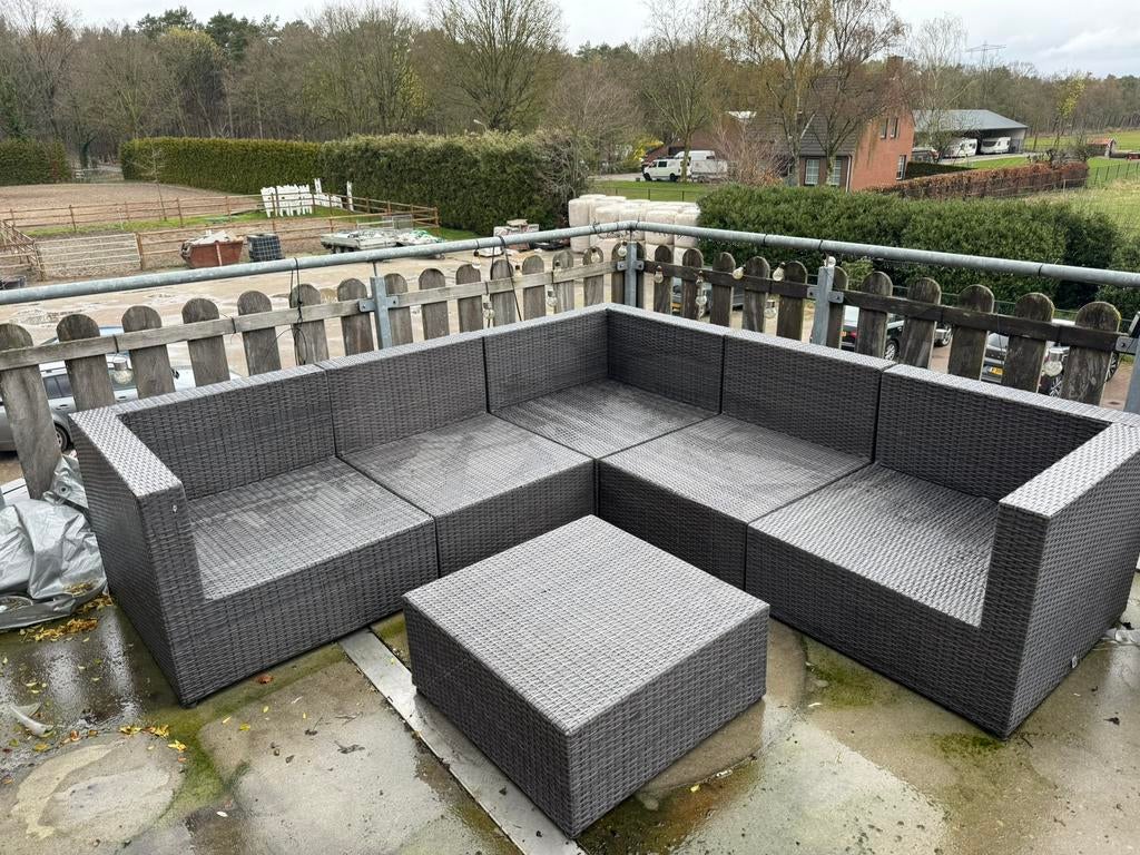 Loungeset goede staat, Tuin en Terras, Tuinsets en Loungesets, Ophalen, Gebruikt, 5 zitplaatsen