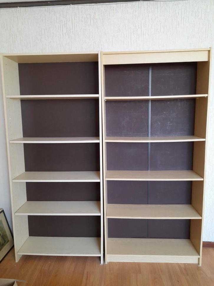 2 boekenkasten, Huis en Inrichting, Kasten | Boekenkasten, Gebruikt, 50 tot 100 cm, 200 cm of meer, 25 tot 50 cm, Ophalen