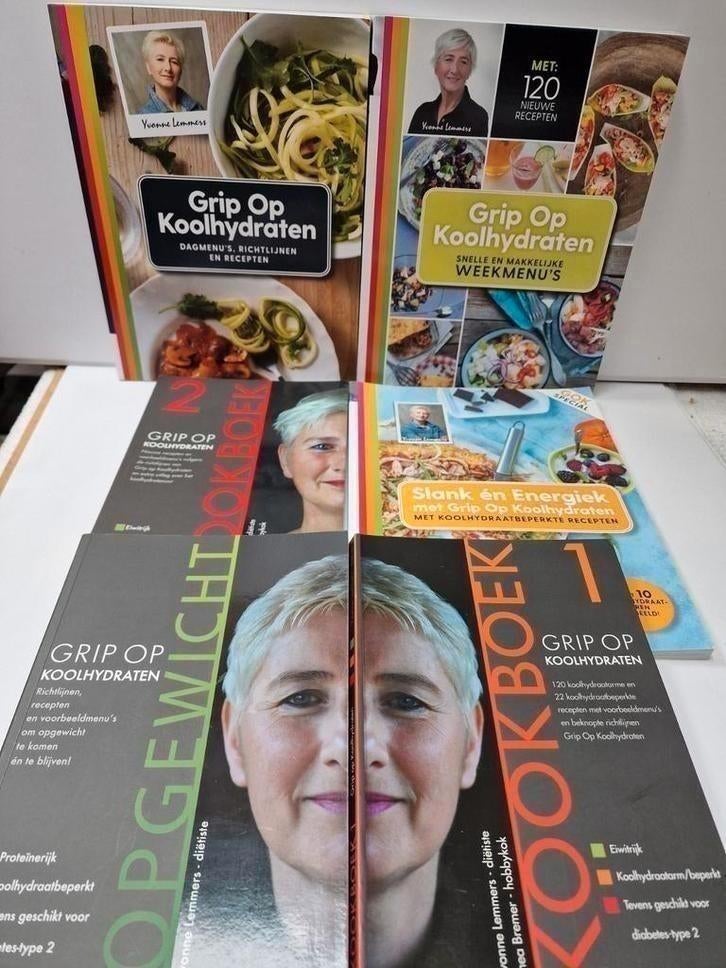Yvonne Lemmers.   6 x Grip op koolhydraten., Ophalen of Verzenden, Zo goed als nieuw, Dieet en Voeding