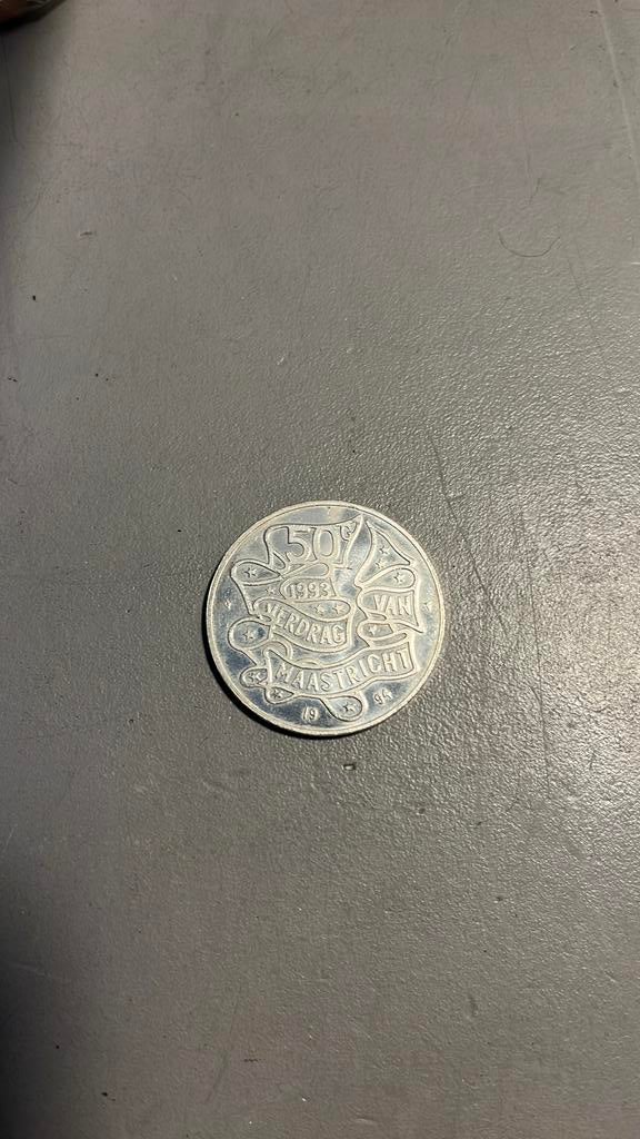 50 Gulden verdrag van Maastricht, Postzegels en Munten, Munten | Nederland, Ophalen of Verzenden, Koningin Beatrix, 50 gulden