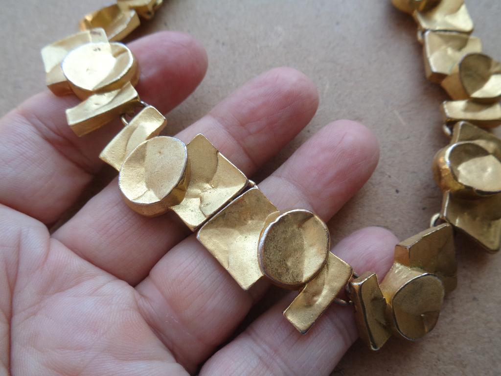 modernistische vintage ketting DOLCE VITA [330], Sieraden, Tassen en Uiterlijk, Verzenden, Zo goed als nieuw, Goud, Overige materialen