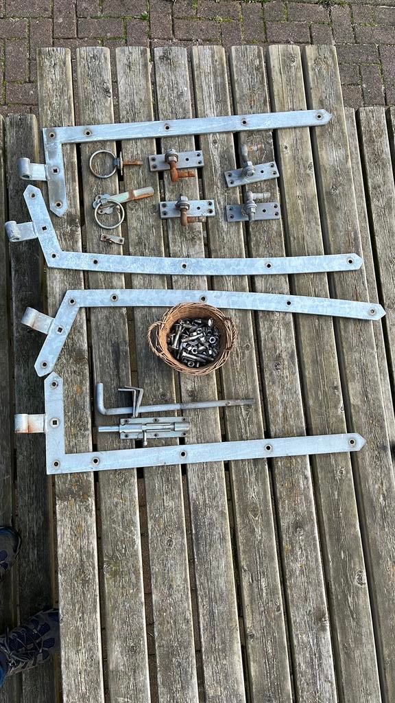 Poortbeslag verstelbaar, Tuin en Terras, Ophalen, Gebruikt, Staal, 100 tot 150 cm
