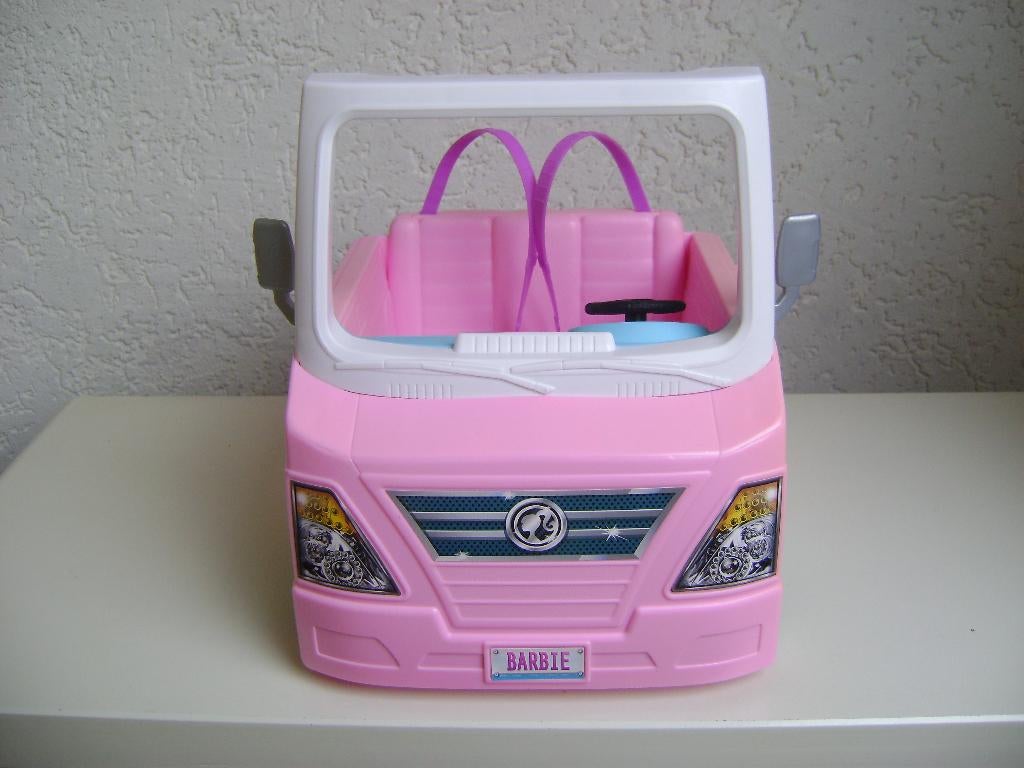 barbie jeep voor 4barbie,s achter 2 en2 in uitklapb spiegels, Ophalen of Verzenden, Zo goed als nieuw, Barbie