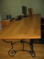 Eettafel of  Tuintafel met smeedijzeren onderstel., Ophalen, 200 cm of meer, 50 tot 100 cm, Zo goed als nieuw