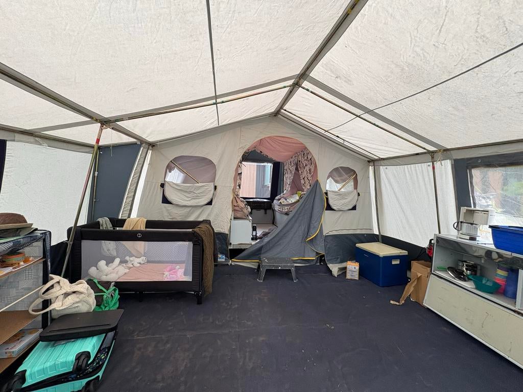 Grote 6-8 persoons Vouwwagen compleet met voortent en luifel, Caravans en Kamperen, Ophalen, Aanwezig, Meer dan 6, Jamet