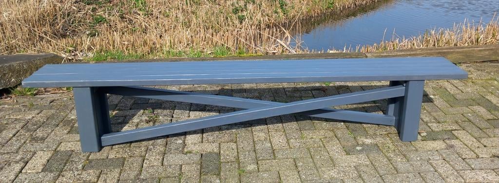 Houten geschilderde tuinbank, Ophalen, Zo goed als nieuw, Hout