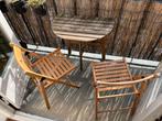 Balkontafel & Stoelen/Balcony Table & Chairs, Ophalen of Verzenden, Gebruikt, Hout, Inklapbaar