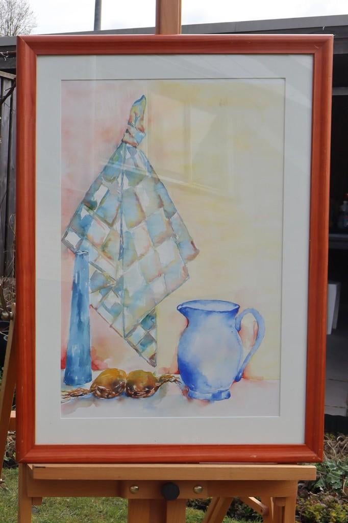 Aquarel theedoek, Ophalen