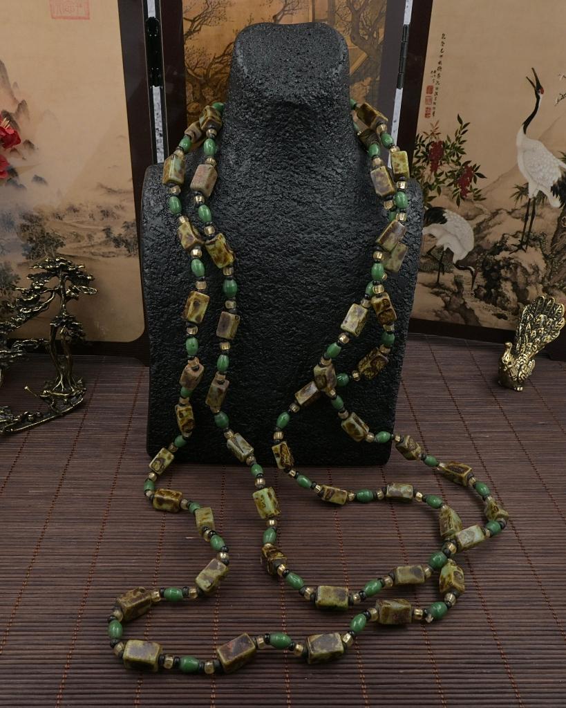Earthy Statement Ketting  • Jaren 70 80 - al.p6.1/7, Sieraden, Tassen en Uiterlijk, Antieke sieraden, Verzenden, Overige materialen