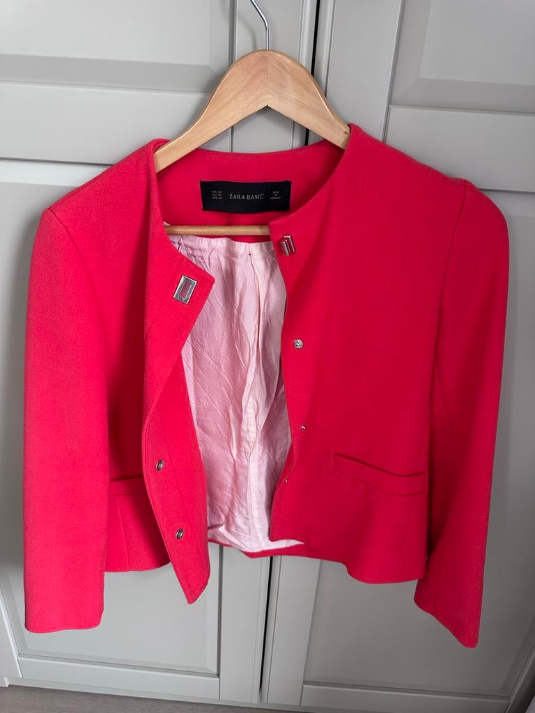 Rood colbertje / blazer maat XS Zara, Ophalen of Verzenden, Gedragen, Maat 34 (XS) of kleiner, Rood