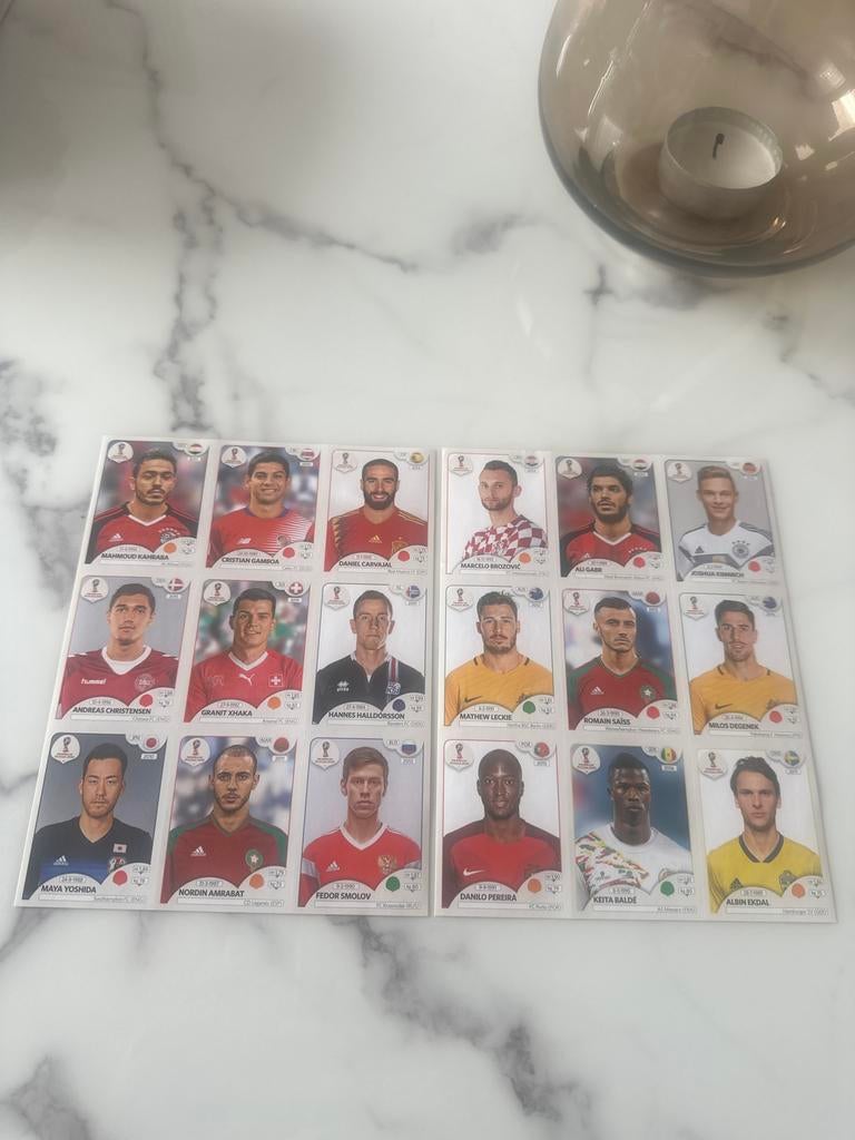 Panini WK 2018 stickersheets - Voetbal Wereldkampioenschap, Ophalen of Verzenden, Nieuw, Sport