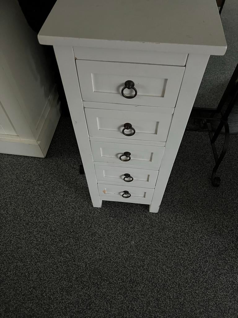 Smal kastje met 5 lades, Minder dan 50 cm, Gebruikt, Ophalen of Verzenden, 3 of 4 laden