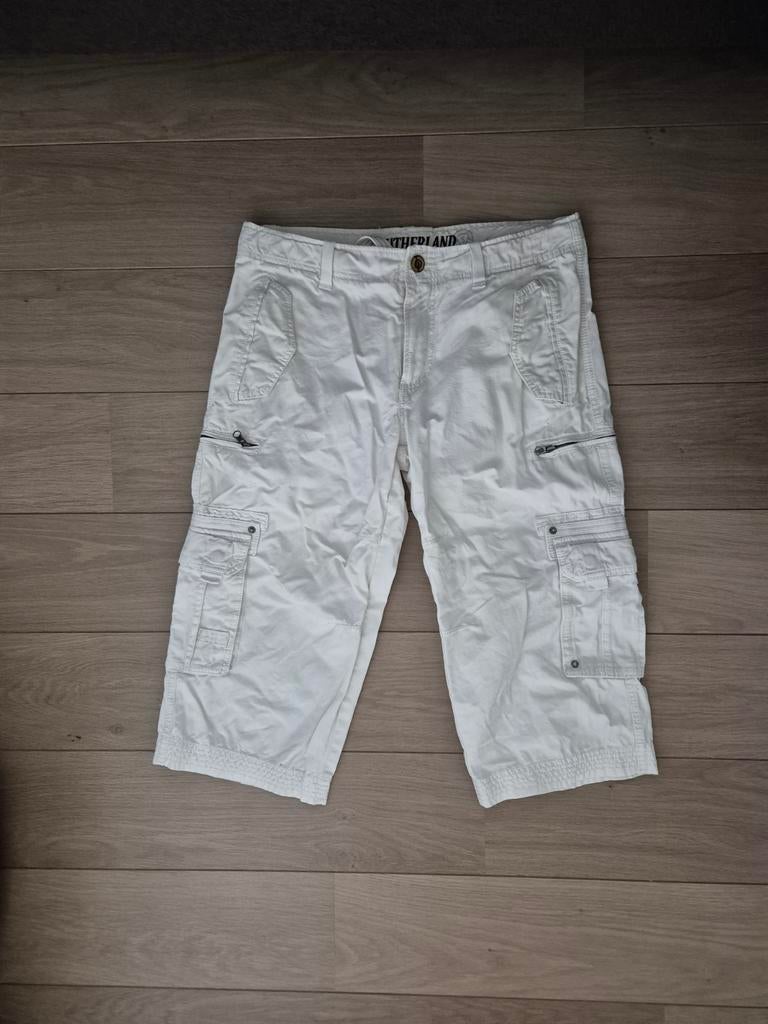 Sutherland cargobroek broek wit mt s, Kleding | Heren, Ophalen of Verzenden, Zo goed als nieuw, Maat 46 (S) of kleiner, Wit