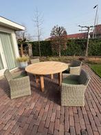 Livingfurn Delano tuinstoelen (4 stuks) met kussens, Ophalen, Zo goed als nieuw, Kunststof