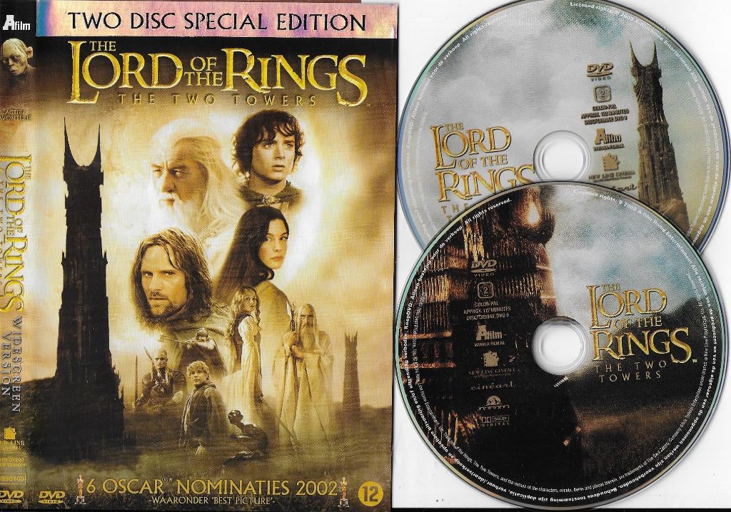 Dvd Lord Of The Rings - The Two Towers 2 dvd's, Alle leeftijden, Ophalen of Verzenden, Zo goed als nieuw, Overige genres