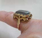 Gouden antieke ring met hematiet maat 18.75 nr.1659, Verzenden, Goud, Ring