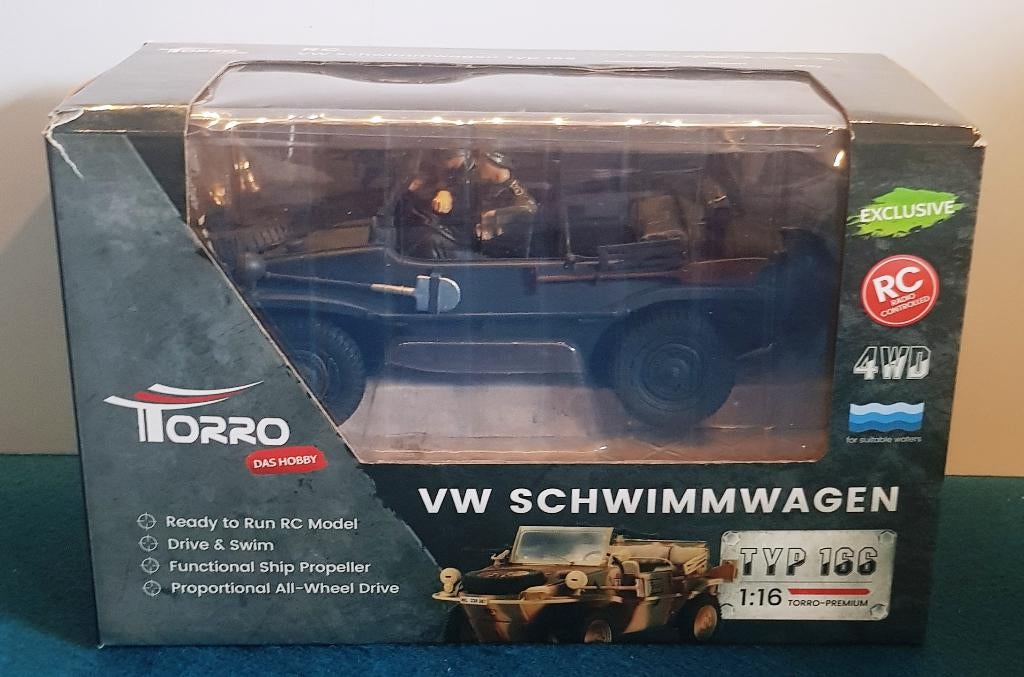 Torro RC VW Schwimmwagen T166 (1:16) Nieuwstaat RTR, Hobby en Vrije tijd, Modelbouw | Radiografisch | Auto's, Elektro, Verzenden
