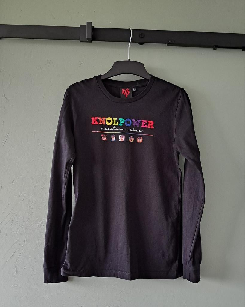 Z.g.a.n.: Knolpower longsleeve shirt mt. 146/152 zwart., Knolpower, Ophalen of Verzenden, Zo goed als nieuw, Shirt of Longsleeve