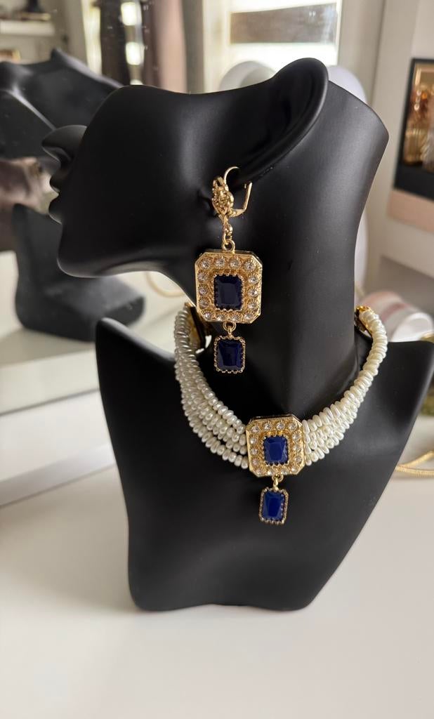 Marokkaanse sieraden ketting en oorbellen nieuw, Ophalen of Verzenden, Nieuw, Zilver, Overige materialen