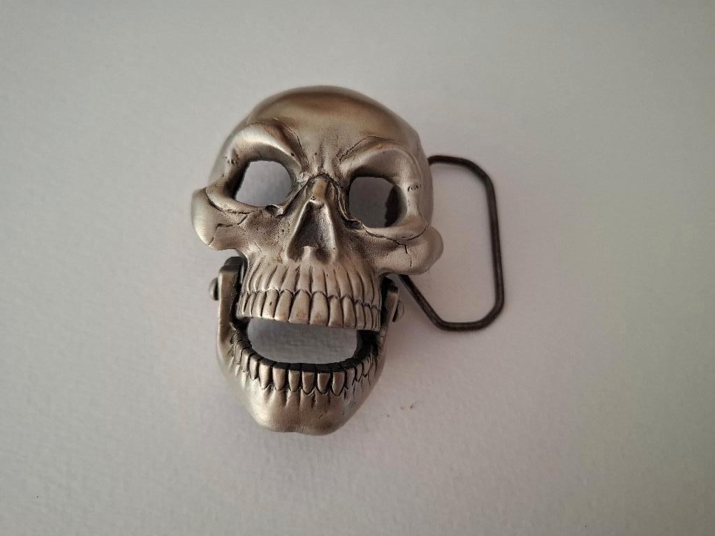 riemgesp doodskop 1996 metaal, Kleding | Heren, Riemen en Ceinturen, Verzenden, Nieuw, Zwart, Minder dan 95 cm