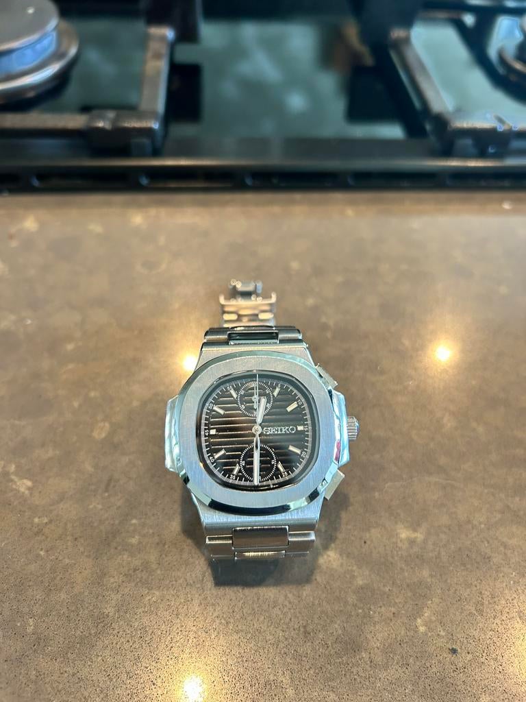 Seiko chronograph horloge, Sieraden, Tassen en Uiterlijk, Horloges | Heren, Staal, Polshorloge, Ophalen of Verzenden, Zo goed als nieuw