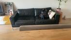 Zwarte leren bank afhalen in Druten, Ophalen, Gebruikt, Tweepersoons, Rechte bank