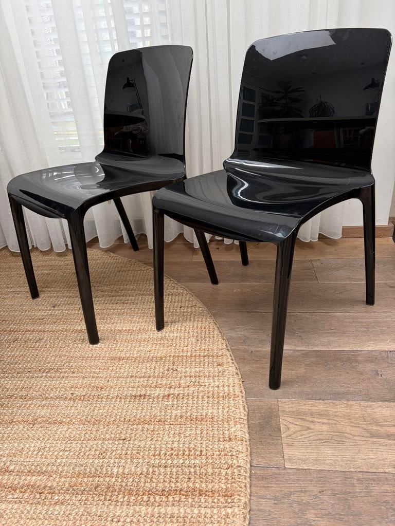 Twee design Tiffany stoelen, Huis en Inrichting, Ophalen of Verzenden, Zo goed als nieuw, Zwart, Twee