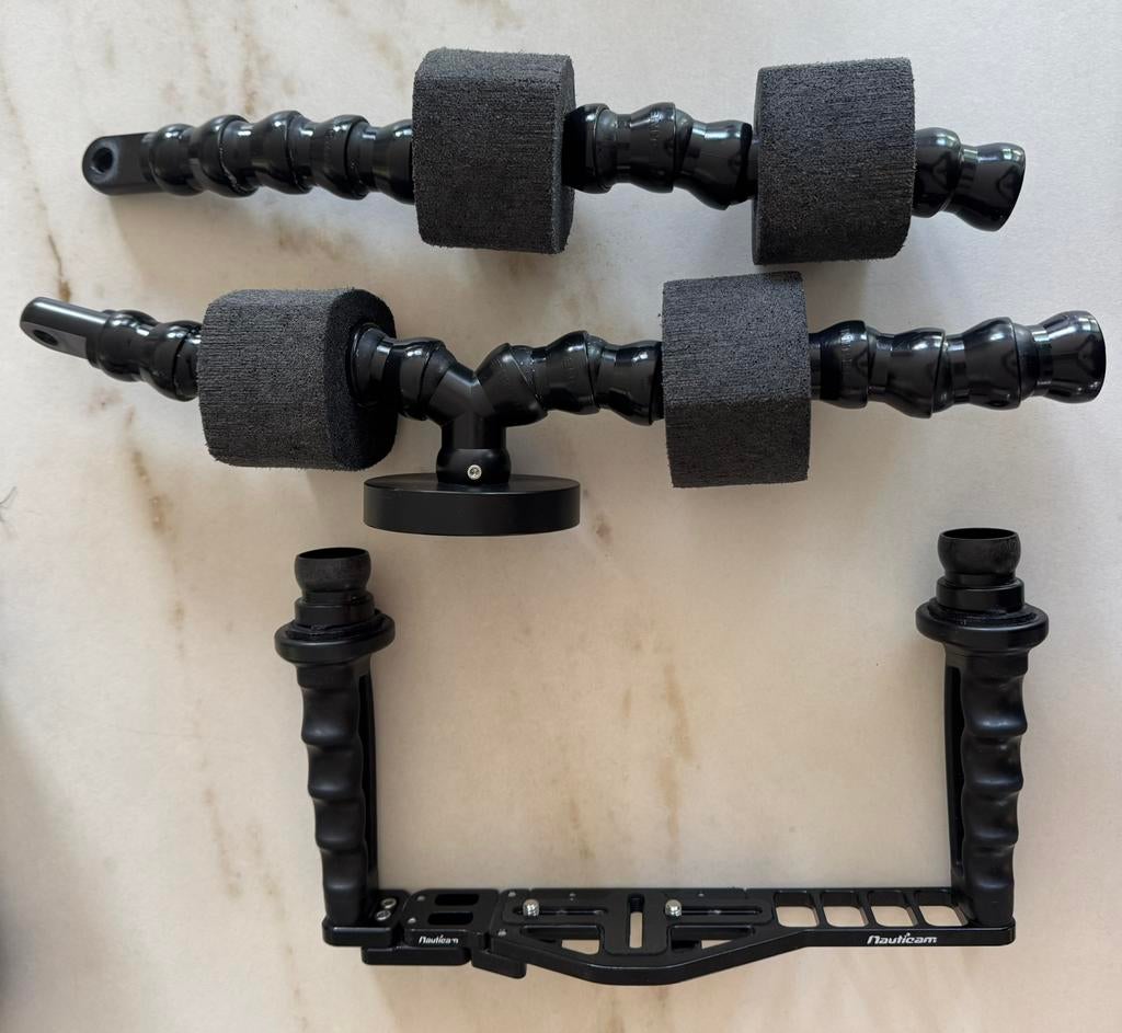 Nauticam onderwater tray + armen + drijvers + lenshouder, Ophalen of Verzenden, Zo goed als nieuw