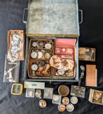 Vintage Horlogemaker Gereedschap en Onderdelen in Kist, Ophalen of Verzenden