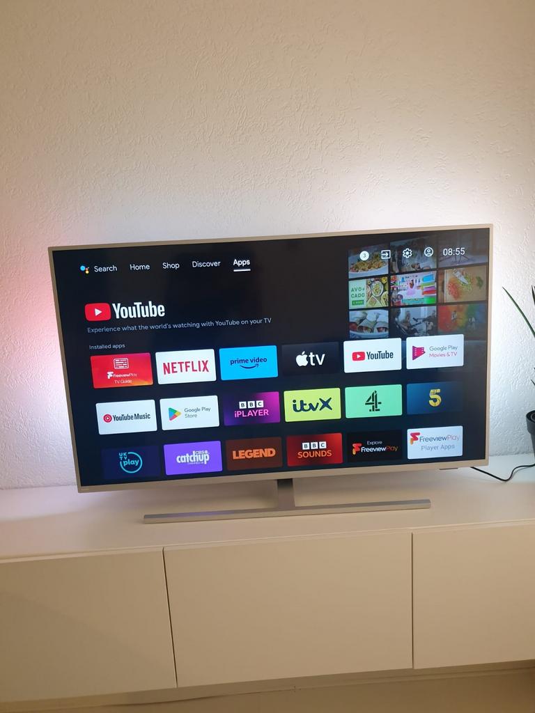 PHILIPS AMBILIGHT ANDROID SMART TV 43 INCH 4K UHD WIFI APPS, Philips, 50 Hz, Ophalen of Verzenden, Zo goed als nieuw